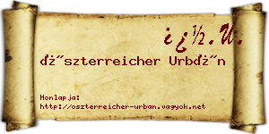 Öszterreicher Urbán névjegykártya